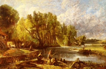 ブルック川の流れ Painting - 若いウォルトニア人 ロマンチックな風景 ジョン・コンスタブルの流れ